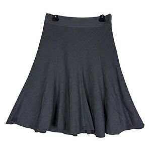 Rafaella Skirt Womens 8 Gray Knit A-Line Flare Lined Stretch Knee Length Work
